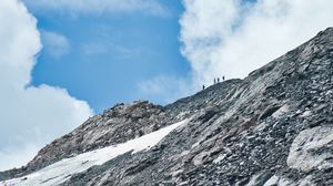 Preview wallpaper mountain, slope, relief, snow, sky