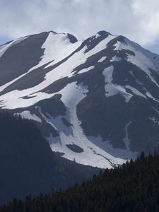 Preview wallpaper mountain, slope, relief, snow, nature