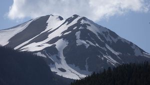 Preview wallpaper mountain, slope, relief, snow, nature