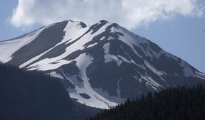 Preview wallpaper mountain, slope, relief, snow, nature