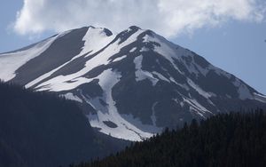 Preview wallpaper mountain, slope, relief, snow, nature