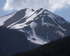 Preview wallpaper mountain, slope, relief, snow, nature