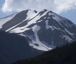 Preview wallpaper mountain, slope, relief, snow, nature