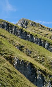 Preview wallpaper mountain, slope, rocks, grass, nature