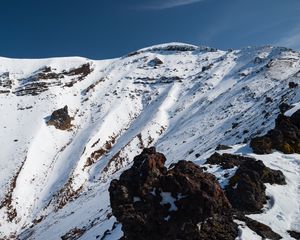 Preview wallpaper mountain, slope, snow, relief, landscape, white