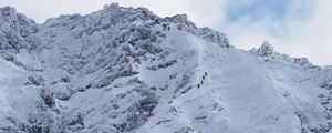 Preview wallpaper mountain, slope, snow, people