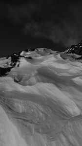 Preview wallpaper mountain, slope, snow, bw