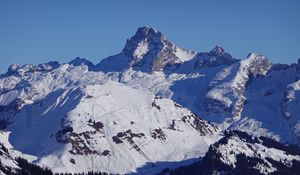 Preview wallpaper mountain, slope, snow, shadows, nature