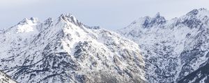 Preview wallpaper mountain, slope, snow, trees, landscape, view