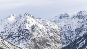 Preview wallpaper mountain, slope, snow, trees, landscape, view
