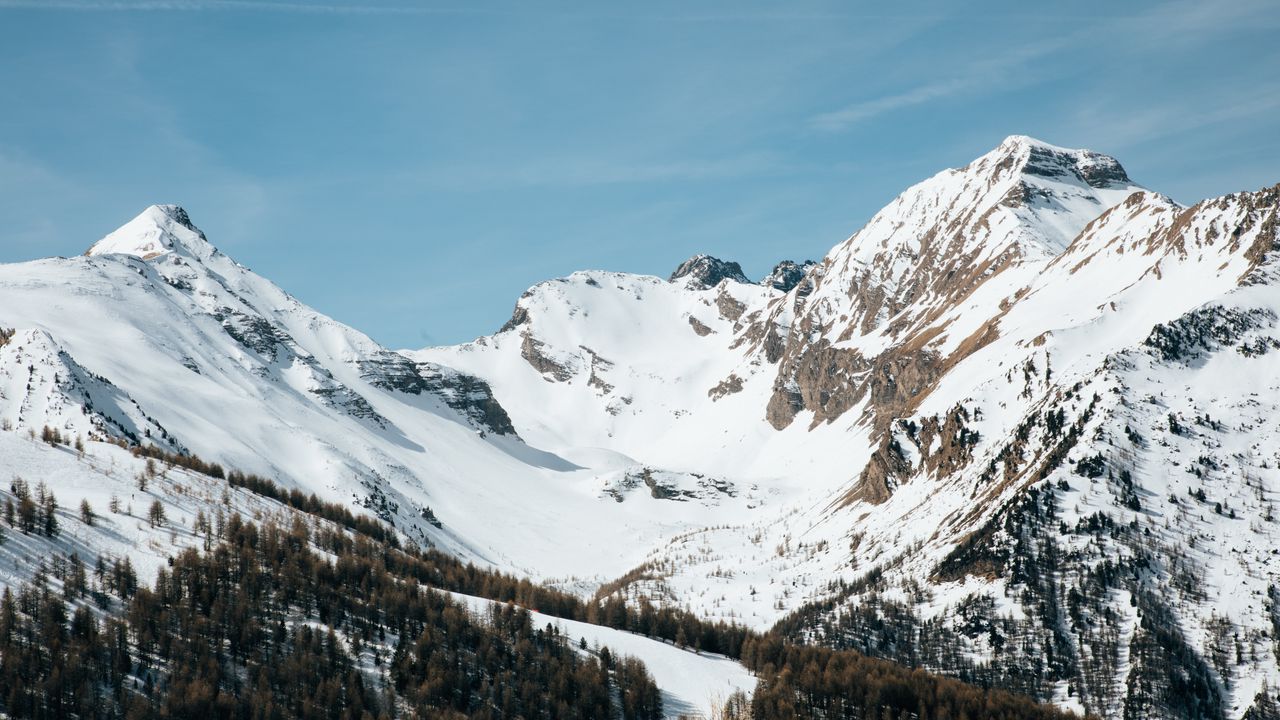 Wallpaper mountain, slope, snow, relief