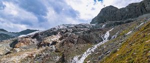 Preview wallpaper mountain, slope, stream, nature, landscape, sky