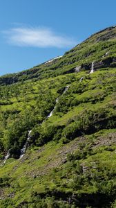Preview wallpaper mountain, slope, stream, nature, landscape