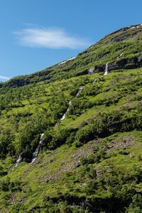 Preview wallpaper mountain, slope, stream, nature, landscape