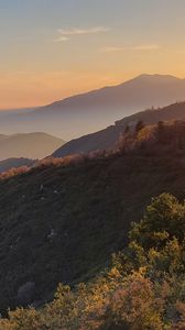 Preview wallpaper mountain, slope, sunset, evening, twilight, nature