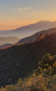 Preview wallpaper mountain, slope, sunset, evening, twilight, nature