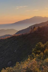 Preview wallpaper mountain, slope, sunset, evening, twilight, nature