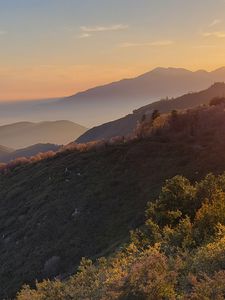 Preview wallpaper mountain, slope, sunset, evening, twilight, nature