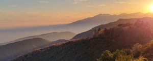 Preview wallpaper mountain, slope, sunset, evening, twilight, nature