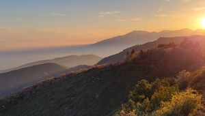 Preview wallpaper mountain, slope, sunset, evening, twilight, nature