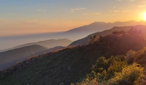 Preview wallpaper mountain, slope, sunset, evening, twilight, nature