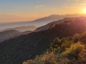Preview wallpaper mountain, slope, sunset, evening, twilight, nature
