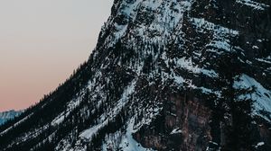 Preview wallpaper mountain, slope, trees, snow