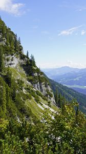 Preview wallpaper mountain, slope, trees, landscape, aerial view