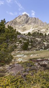 Preview wallpaper mountain, slope, valley, stones, relief, landscape