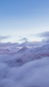 Preview wallpaper mountain, snow, clouds, white