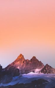 Preview wallpaper mountain, snow, dusk, evening, landscape