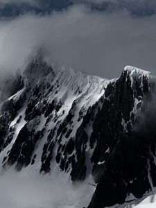 Preview wallpaper mountain, snow, fog, peak, antarctica