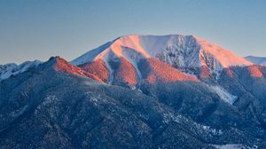 Preview wallpaper mountain, snow, forest, slope, relief, landscape