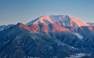 Preview wallpaper mountain, snow, forest, slope, relief, landscape