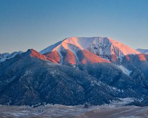 Preview wallpaper mountain, snow, forest, slope, relief, landscape