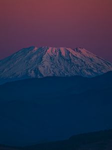 Preview wallpaper mountain, snow, hills, shadows, nature