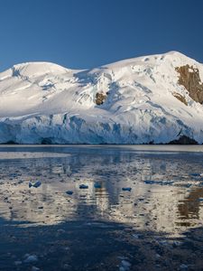 Preview wallpaper mountain, snow, iceberg, sea