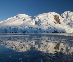 Preview wallpaper mountain, snow, iceberg, sea