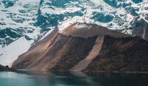Preview wallpaper mountain, snow, lake, laguna humantay, peru