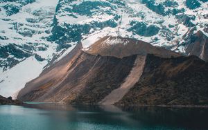 Preview wallpaper mountain, snow, lake, laguna humantay, peru