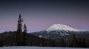 Preview wallpaper mountain, snow, landscape, winter, nature, cold