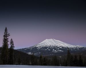 Preview wallpaper mountain, snow, landscape, winter, nature, cold