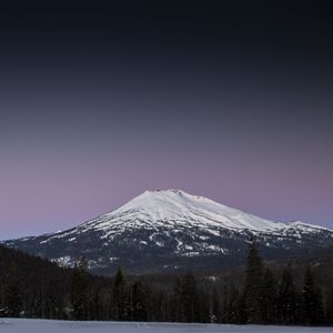 Preview wallpaper mountain, snow, landscape, winter, nature, cold