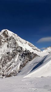 Preview wallpaper mountain, snow, lines, geometry, winter