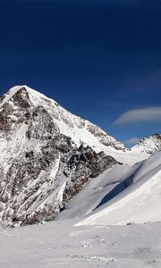 Preview wallpaper mountain, snow, lines, geometry, winter