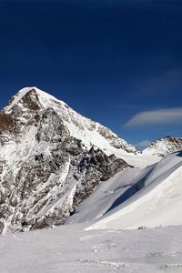 Preview wallpaper mountain, snow, lines, geometry, winter