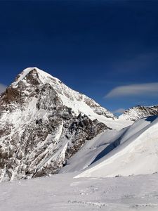 Preview wallpaper mountain, snow, lines, geometry, winter