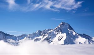 Preview wallpaper mountain, snow, peak, sky, nature