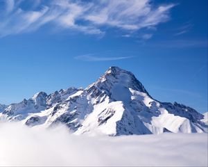 Preview wallpaper mountain, snow, peak, sky, nature