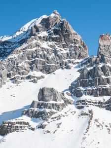 Preview wallpaper mountain, snow, peak, landscape, white